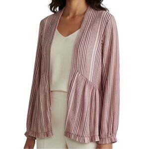 Crimson in Grace Red and White Striped Open Front Kimono Cotton Cardigan Jacket